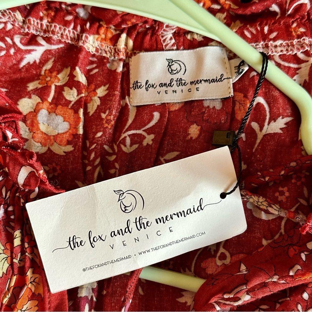 NWT the fox and the mermaid Amankila Maxi Dress in Scarlet Sz M/L - Picture 2 of 5